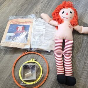 VTG 1985 Gallery of Stitches "Raggedy Ann" and" Andy" 25-inch Vintage Doll Kits